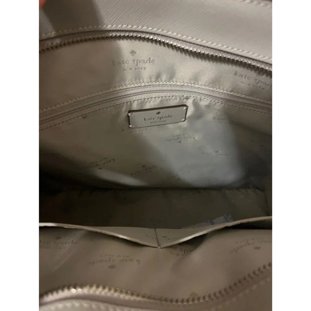 Kate Spade New York Staci large tote bag and pouch set in a neutral grey 3 pcs